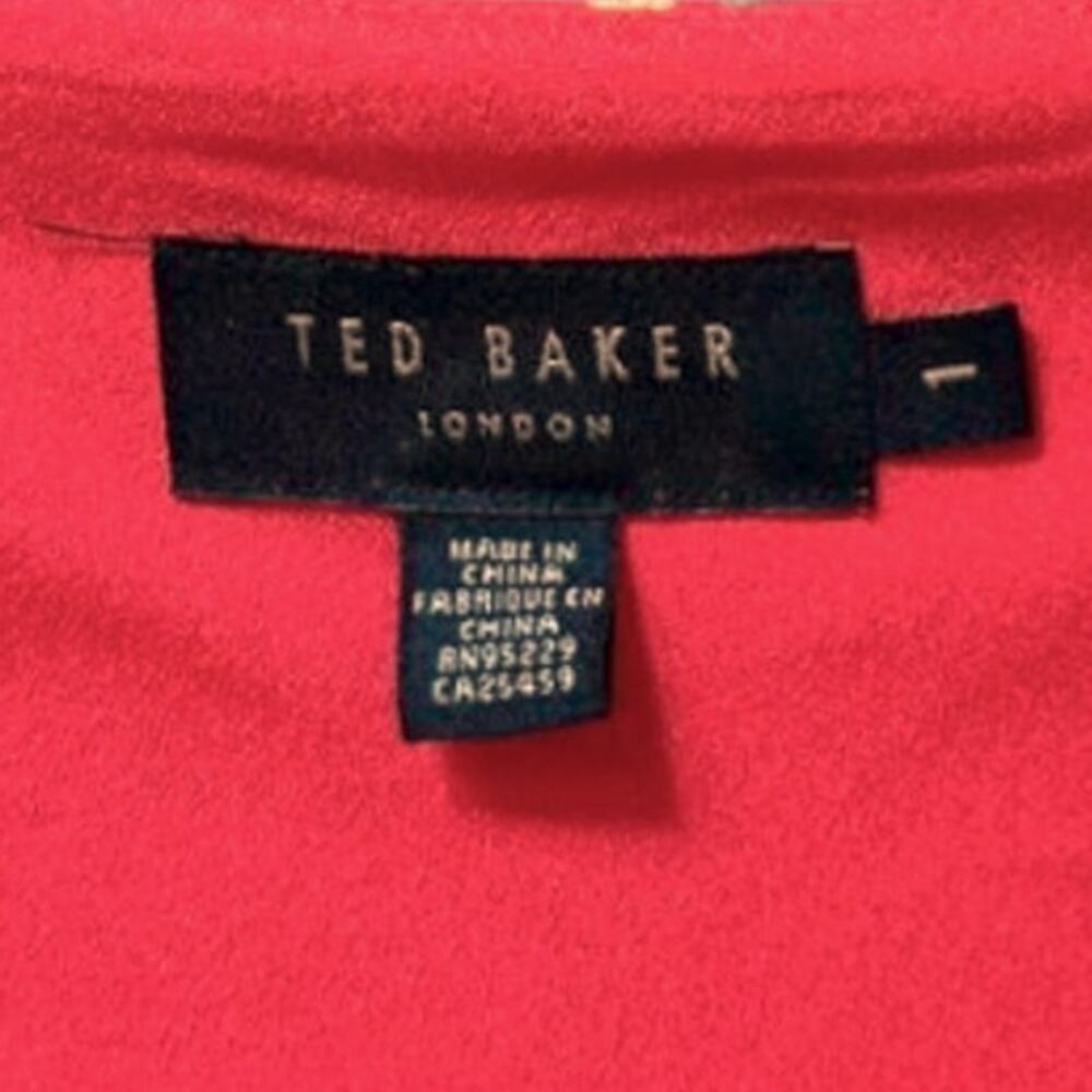 Ted Baker Red Floral Wide Leg Jumpsuit | Size 4 - Picture 6 of 9